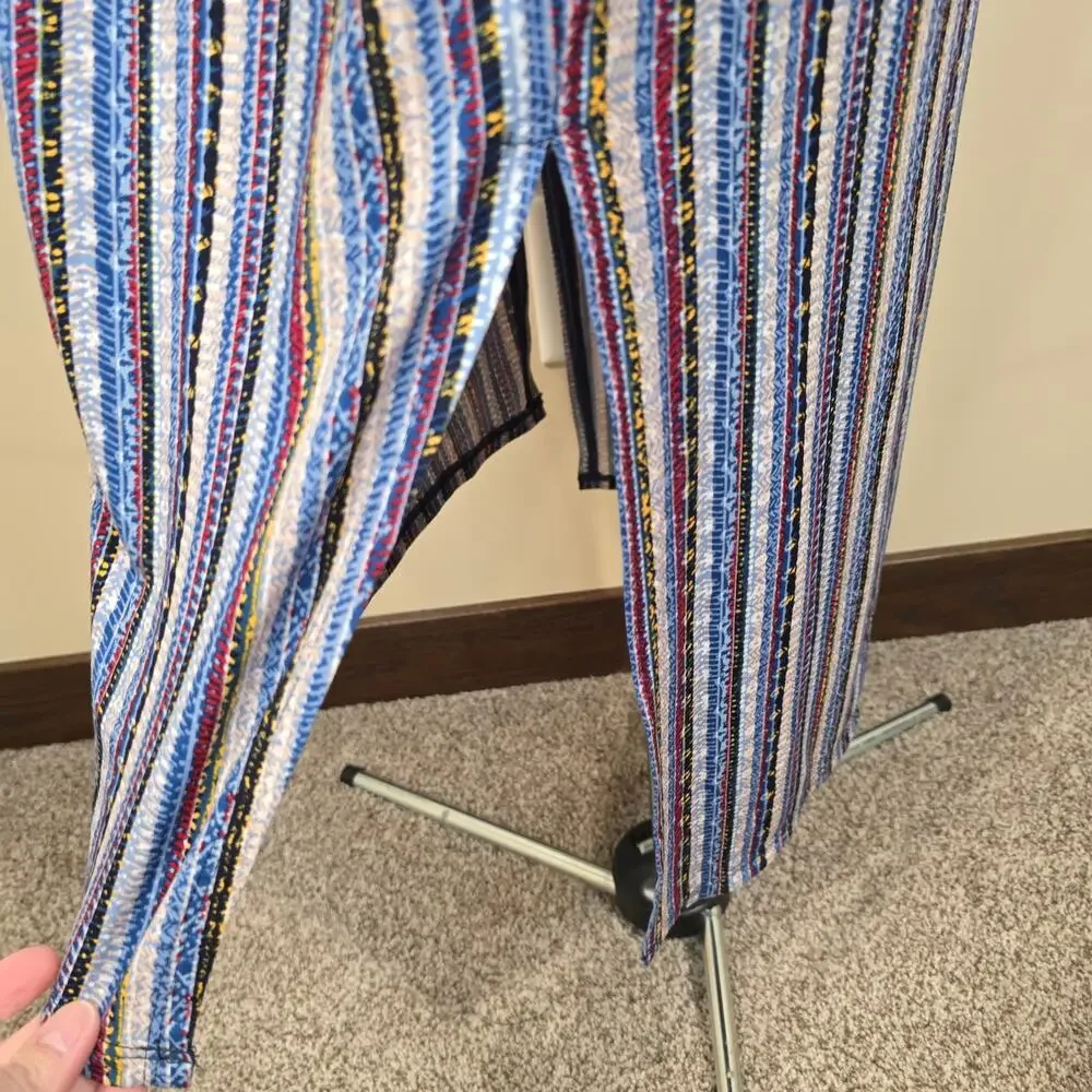 Women's BCBGeneration Blue Striped V-Neck Midi Length Hi Low Dress | Size Medium - Picture 8 of 12